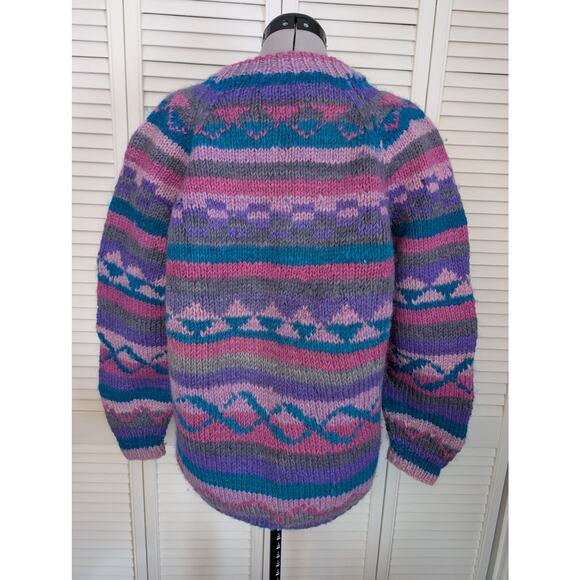 LOST HORIZONS Himalayan Wool Heavy Knit Fair Island Multicolor Sweater s… - Picture 2 of 9